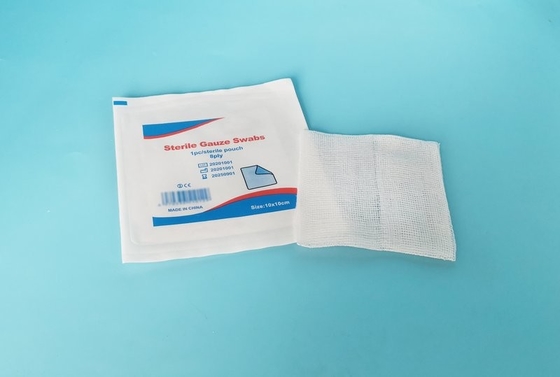 China Disposable CE, ISO Approved Surgical Gauze Cutting Absorbent Cotton Sterile Gauze Swab Xray Medical Gauze